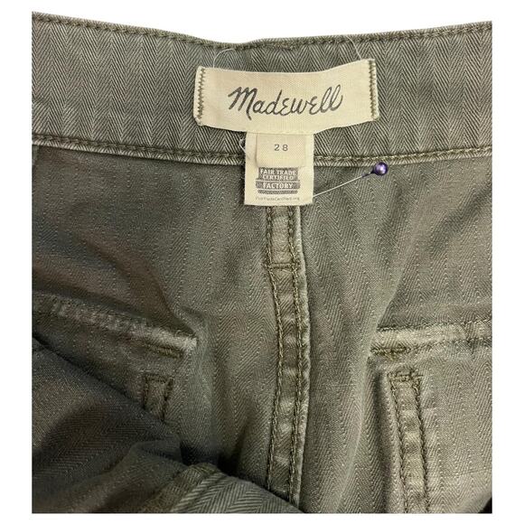 Madewell Pants Womens 28 Green High Rise Straight Utility Pocket Casual Stretch - Picture 3 of 13